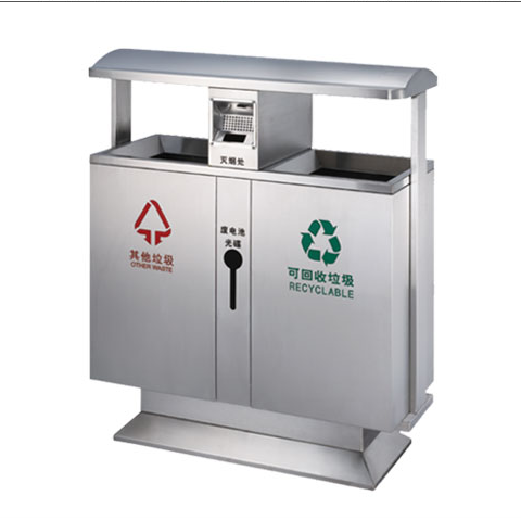 户外不锈钢分类环保垃圾桶 小区公园垃圾箱不锈钢分类果皮桶
